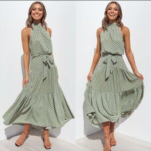 Petal & Pup ADALINE DRESS - Sage Green - UK 10 (US 6)